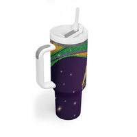 Faux Glitter Mardi Gras Pelican Tumbler With Handle - Wonder Print Shop
