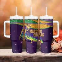 Faux Glitter Mardi Gras Pelican Tumbler With Handle - Wonder Print Shop