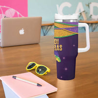 Faux Glitter Mardi Gras Pelican Tumbler With Handle - Wonder Print Shop