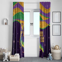 Faux Glitter Mardi Gras Pelican Window Curtain - Wonder Print Shop