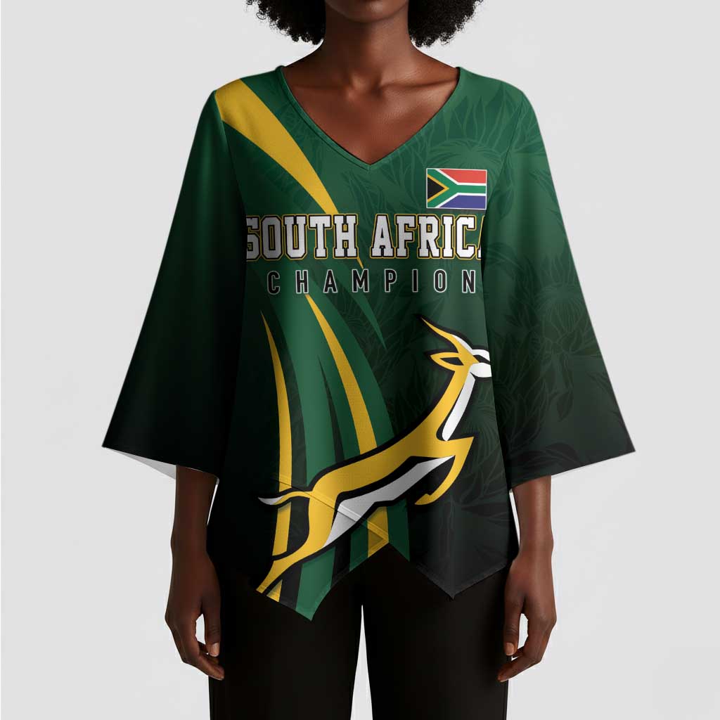 South Africa WC2026 Personalized Kimono Sleeve Blouse Springboks Champion