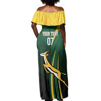 South Africa WC2026 Personalized Off Shoulder Maxi Dress Springboks Champion
