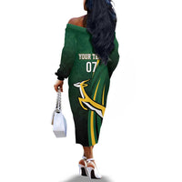 South Africa WC2026 Personalized Off The Shoulder Long Sleeve Dress Springboks Champion
