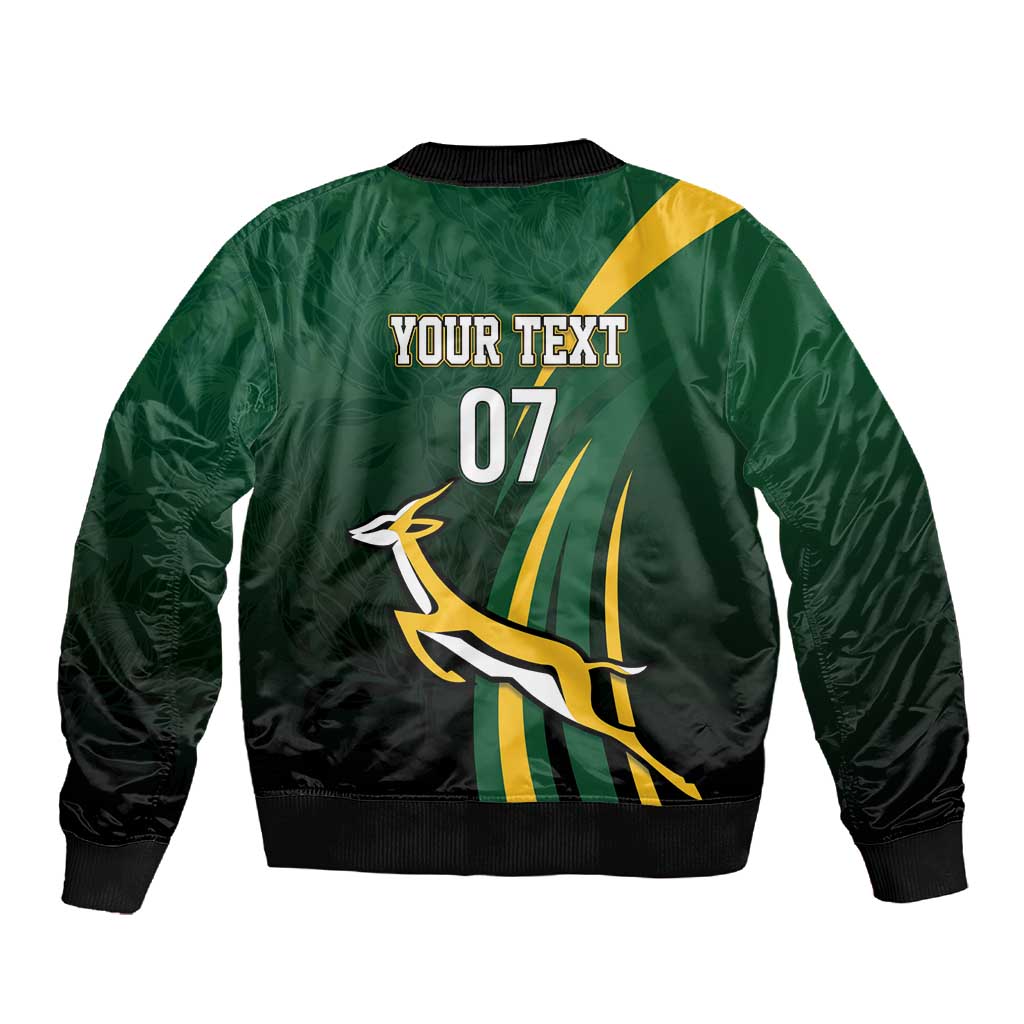 South Africa WC2026 Personalized Sleeve Zip Bomber Jacket Springboks Champion