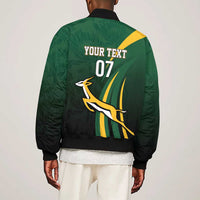 South Africa WC2026 Personalized Sleeve Zip Bomber Jacket Springboks Champion