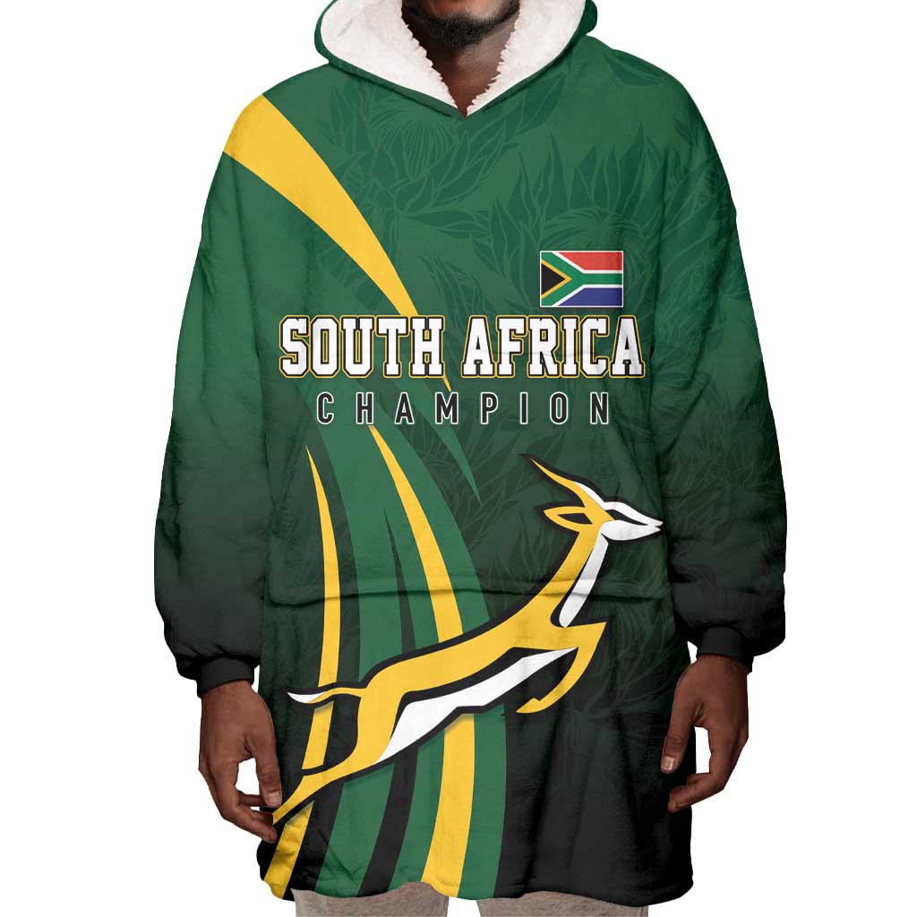 South Africa WC2026 Personalized Wearable Blanket Hoodie Springboks Champion