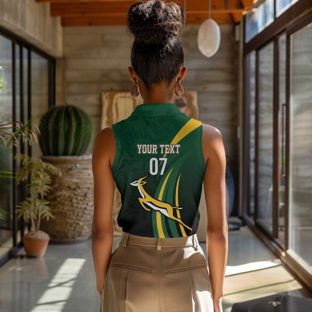 South Africa WC2026 Personalized Women Sleeveless Polo Shirt Springboks Champion
