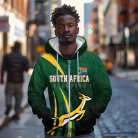South Africa WC2026 Personalized Zip Hoodie Springboks Champion