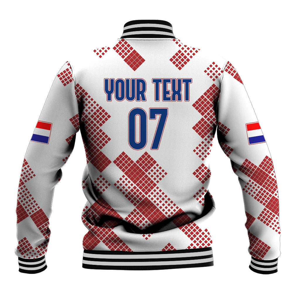 Personalised Croatia Football Baseball Jacket Champions Hrvatska - Mosaic Style LT7 - Wonder Print Shop