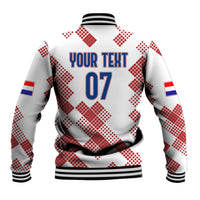 Personalised Croatia Football Baseball Jacket Champions Hrvatska - Mosaic Style LT7 - Wonder Print Shop