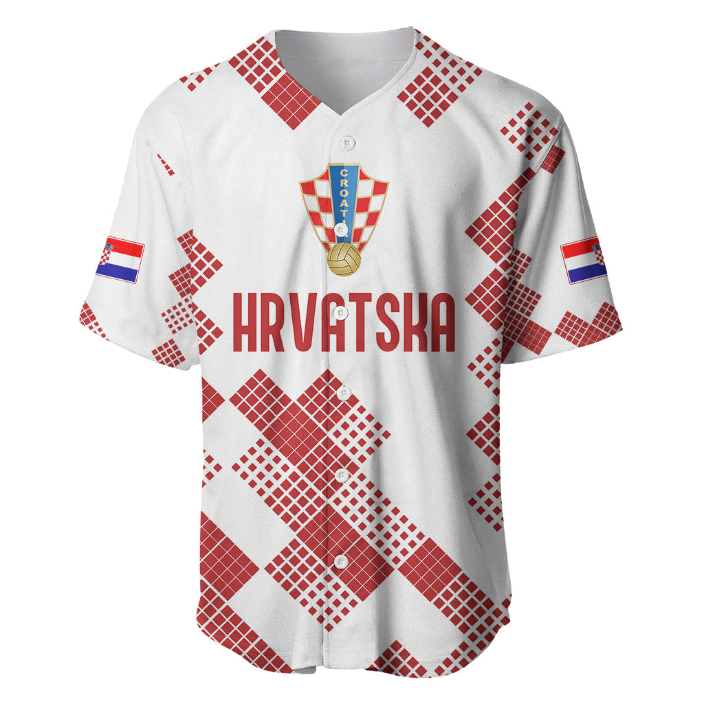Personalised Croatia Football Baseball Jersey Champions Hrvatska - Mosaic Style LT7 - Wonder Print Shop