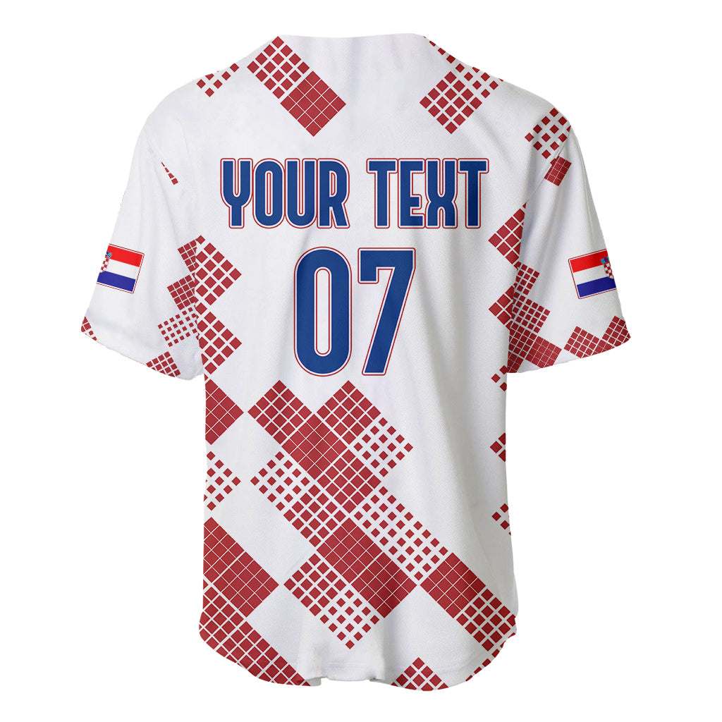 Personalised Croatia Football Baseball Jersey Champions Hrvatska - Mosaic Style LT7 - Wonder Print Shop