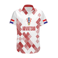 Personalised Croatia Football Hawaiian Shirt Champions Hrvatska - Mosaic Style - Wonder Print Shop