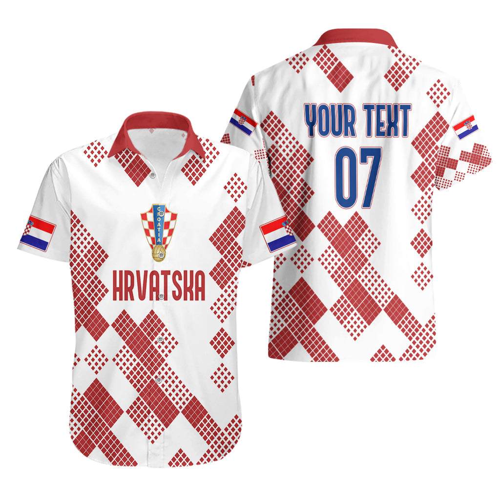 Personalised Croatia Football Hawaiian Shirt Champions Hrvatska - Mosaic Style - Wonder Print Shop