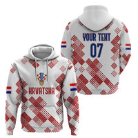 Personalised Croatia Football Hoodie Champions Hrvatska - Mosaic Style - Wonder Print Shop