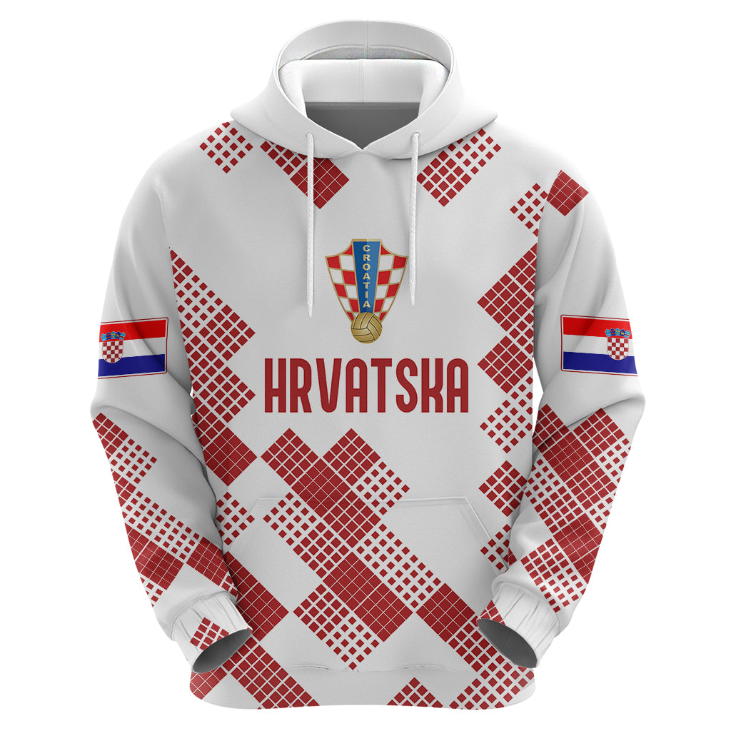Personalised Croatia Football Hoodie Champions Hrvatska - Mosaic Style - Wonder Print Shop