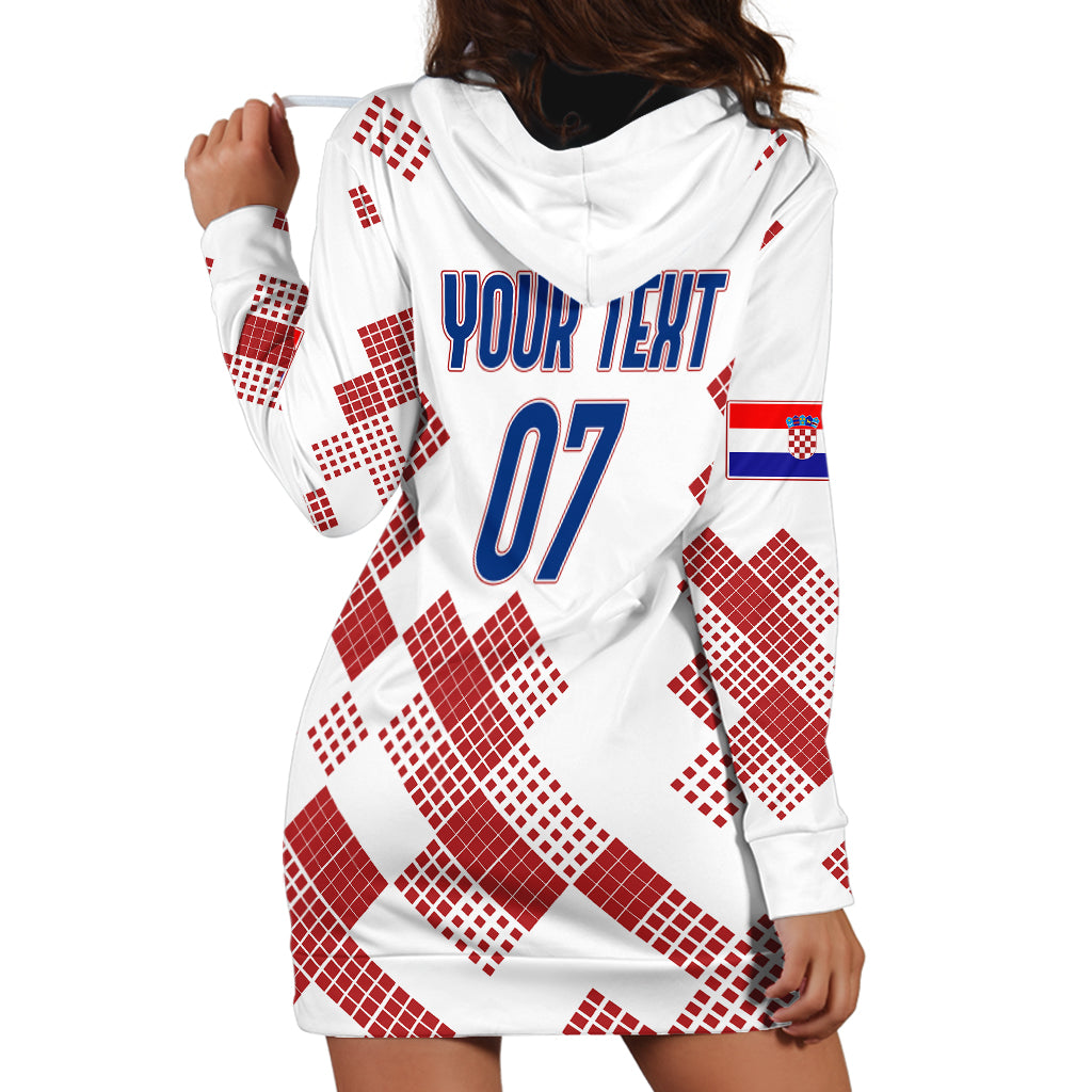 Personalised Croatia Football Hoodie Dress Champions Hrvatska - Mosaic Style - Wonder Print Shop