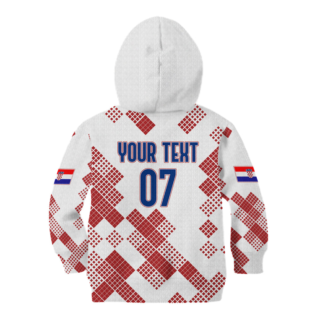 Personalised Croatia Football Kid Hoodie Champions Hrvatska - Mosaic Style - Wonder Print Shop