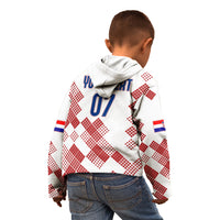 Personalised Croatia Football Kid Hoodie Champions Hrvatska - Mosaic Style - Wonder Print Shop