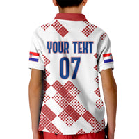 Personalised Croatia Football Kid Polo Shirt Champions Hrvatska - Mosaic Style - Wonder Print Shop