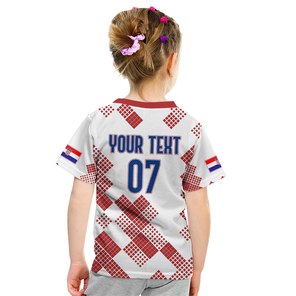 Personalised Croatia Football Kid T Shirt Champions Hrvatska - Mosaic Style - Wonder Print Shop