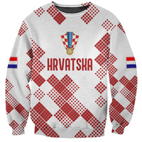 Personalised Croatia Football Sweatshirt Champions Hrvatska - Mosaic Style - Wonder Print Shop