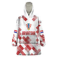 Personalised Croatia Football Wearable Blanket Hoodie Champions Hrvatska - Mosaic Style - Wonder Print Shop