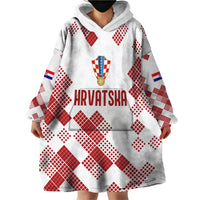 Personalised Croatia Football Wearable Blanket Hoodie Champions Hrvatska - Mosaic Style - Wonder Print Shop