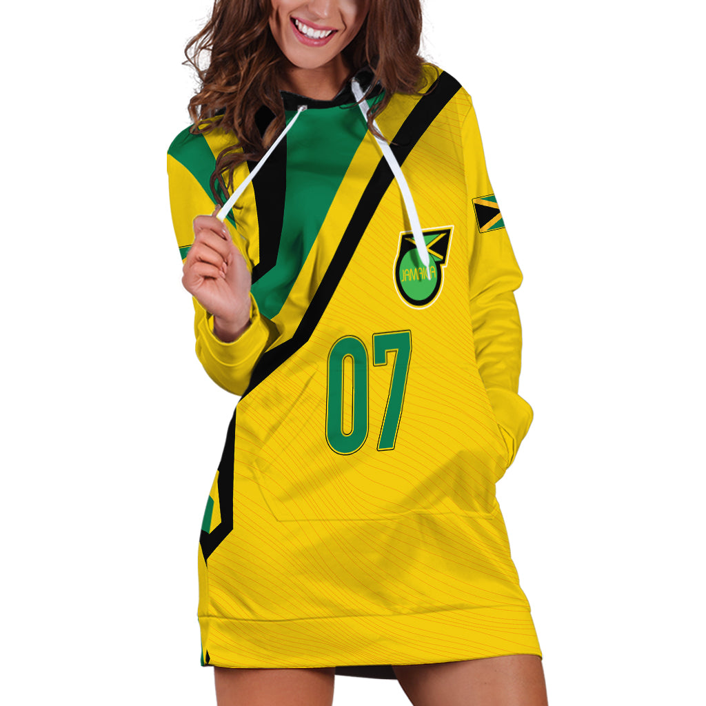 Personalised Jamaica Football Hoodie Dress Reggae Boyz Retro WC 1998 Inspired - Wonder Print Shop