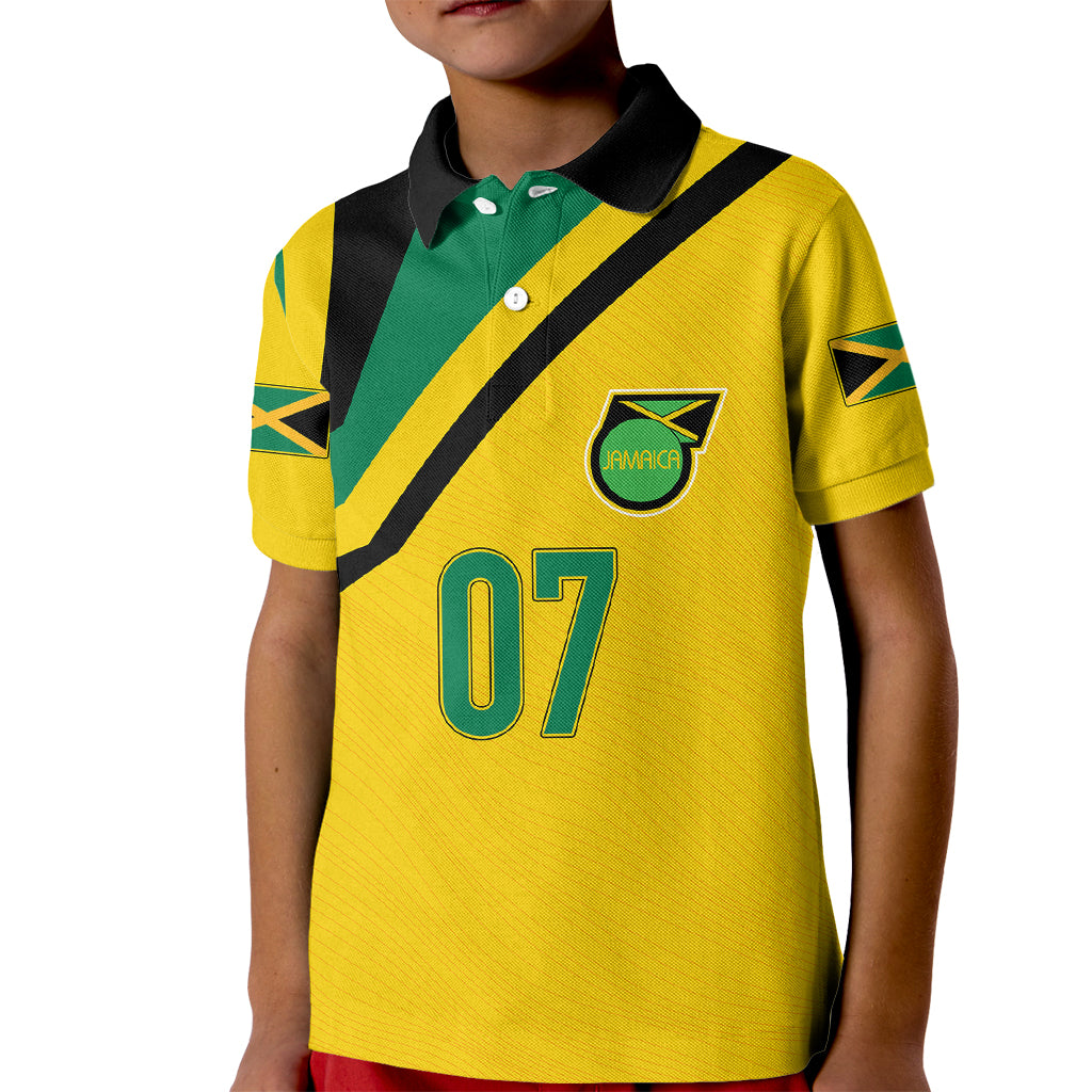 Personalised Jamaica Football Kid Polo Shirt Reggae Boyz Retro WC 1998 Inspired - Wonder Print Shop