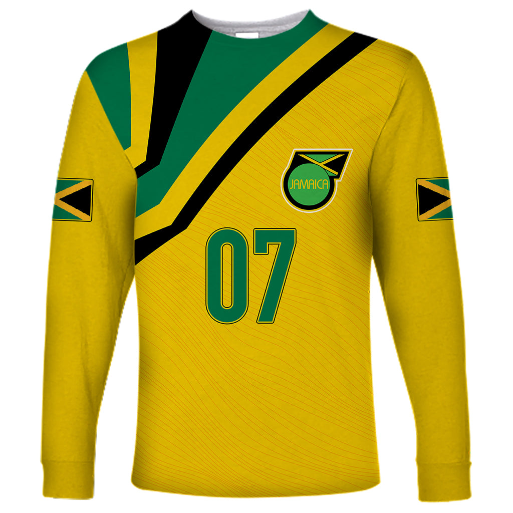 Personalised Jamaica Football Long Sleeve Shirt Reggae Boyz Retro WC 1998 Inspired - Wonder Print Shop