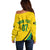 Personalised Jamaica Football Off Shoulder Sweater Reggae Boyz Retro WC 1998 Inspired - Wonder Print Shop