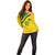 Personalised Jamaica Football Off Shoulder Sweater Reggae Boyz Retro WC 1998 Inspired - Wonder Print Shop
