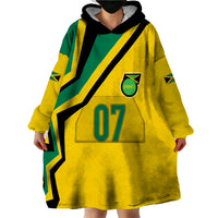 Personalised Jamaica Football Wearable Blanket Hoodie Reggae Boyz Retro WC 1998 Inspired - Wonder Print Shop