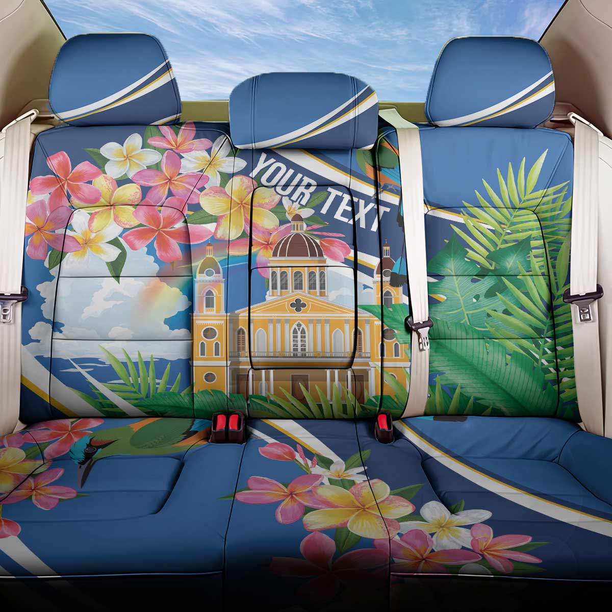 Nicaragua Granada Personalized Back Car Seat Cover Viva Nica - Wonder Print Shop