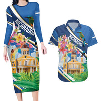 Nicaragua Granada Personalized Couples Matching Long Sleeve Bodycon Dress and Hawaiian Shirt Viva Nica - Wonder Print Shop