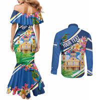 Nicaragua Granada Personalized Couples Matching Mermaid Dress and Long Sleeve Button Shirt Viva Nica - Wonder Print Shop