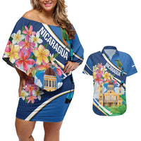 Nicaragua Granada Personalized Couples Matching Off Shoulder Short Dress and Hawaiian Shirt Viva Nica - Wonder Print Shop