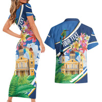 Nicaragua Granada Personalized Couples Matching Short Sleeve Bodycon Dress and Hawaiian Shirt Viva Nica - Wonder Print Shop