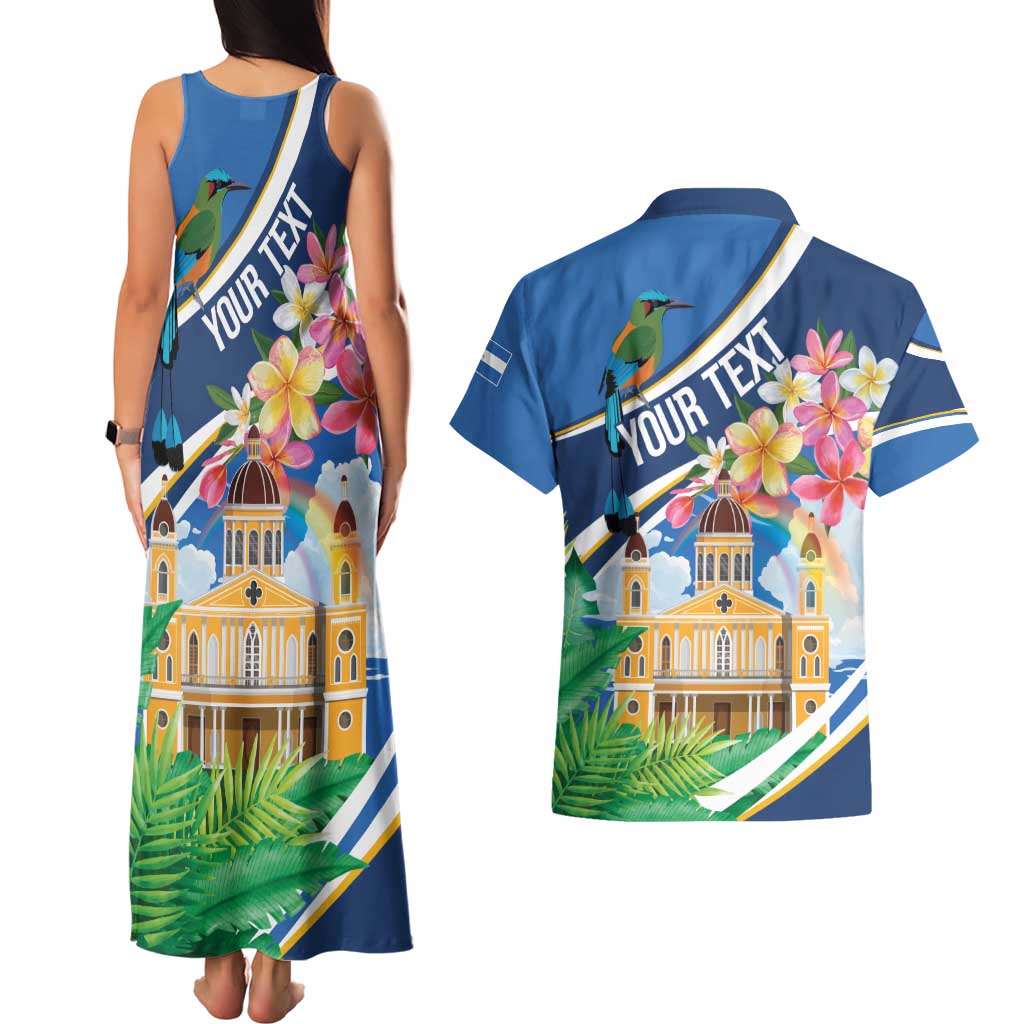 Nicaragua Granada Personalized Couples Matching Tank Maxi Dress and Hawaiian Shirt Viva Nica - Wonder Print Shop
