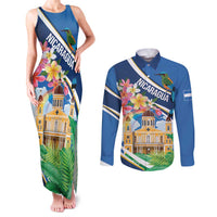 Nicaragua Granada Personalized Couples Matching Tank Maxi Dress and Long Sleeve Button Shirt Viva Nica - Wonder Print Shop