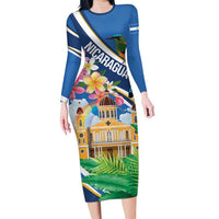 Nicaragua Granada Personalized Family Matching Long Sleeve Bodycon Dress and Hawaiian Shirt Viva Nica - Wonder Print Shop