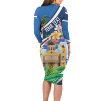 Nicaragua Granada Personalized Family Matching Long Sleeve Bodycon Dress and Hawaiian Shirt Viva Nica - Wonder Print Shop
