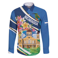 Nicaragua Granada Personalized Family Matching Off The Shoulder Long Sleeve Dress and Hawaiian Shirt Viva Nica - Wonder Print Shop