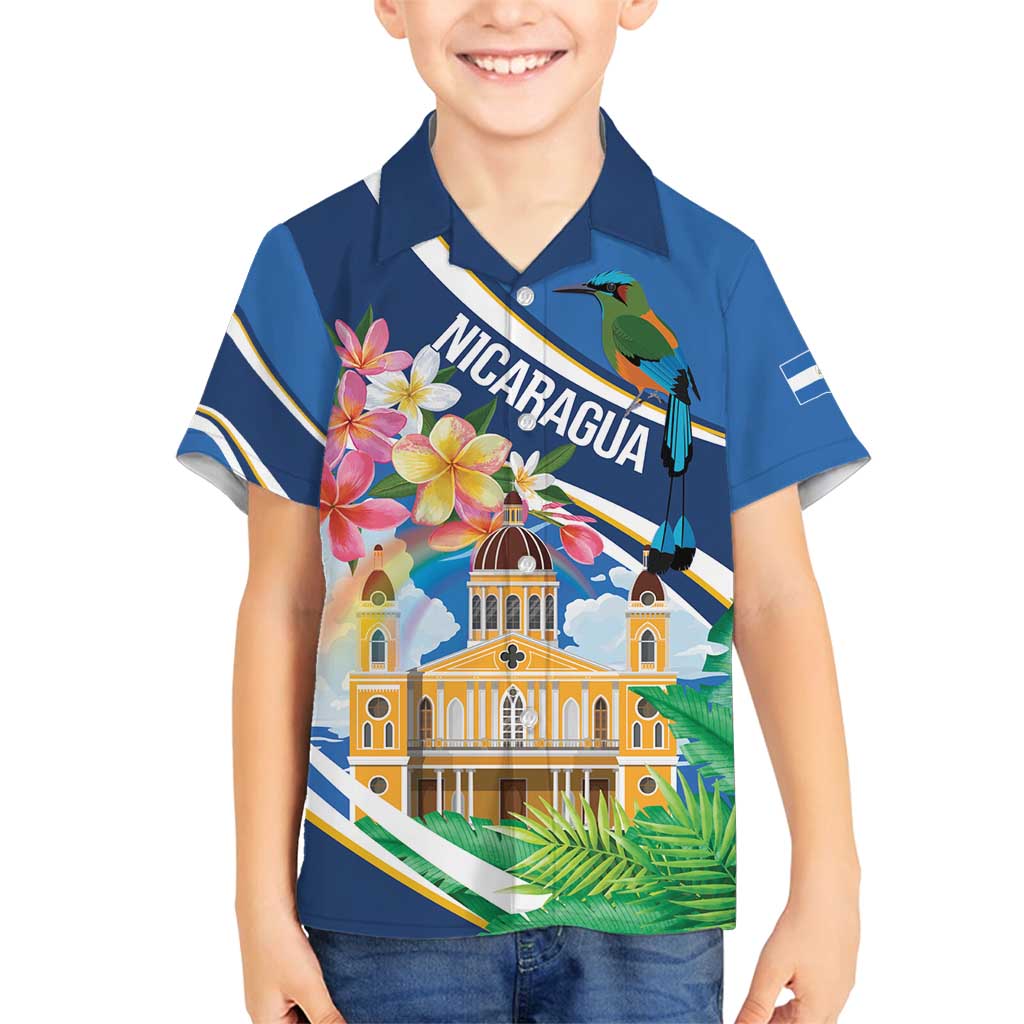 Nicaragua Granada Personalized Family Matching Off Shoulder Maxi Dress and Hawaiian Shirt Viva Nica - Wonder Print Shop