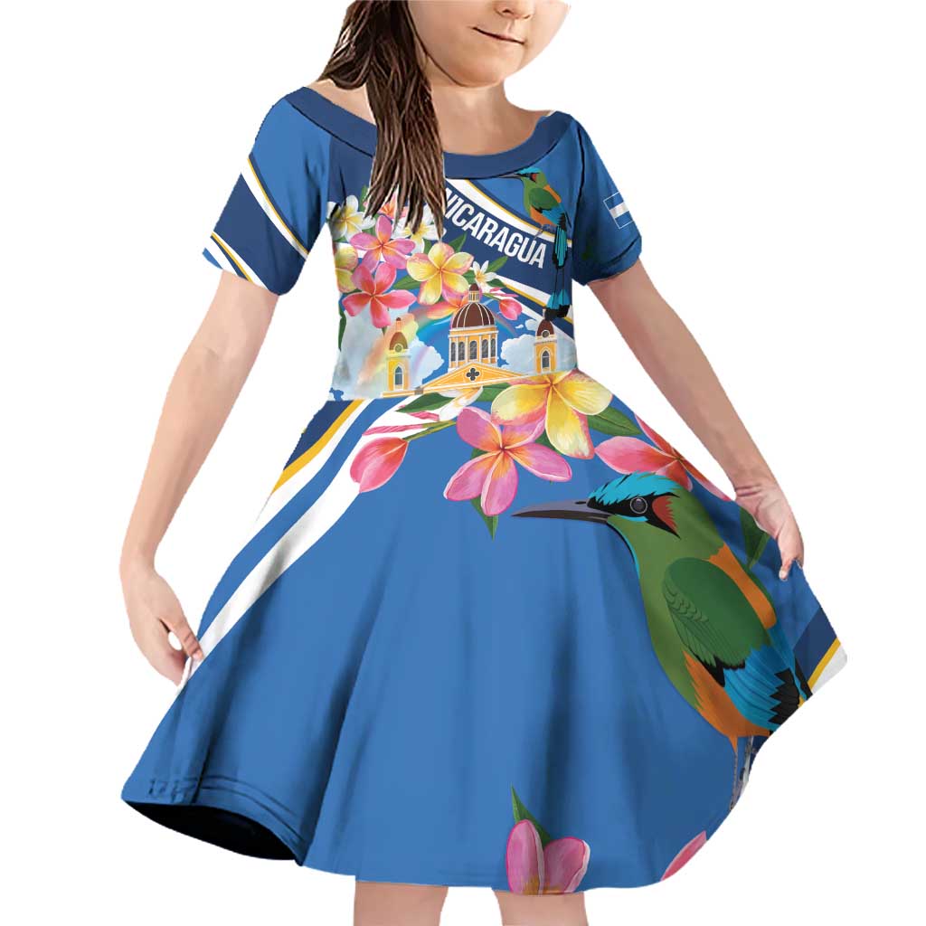 Nicaragua Granada Personalized Family Matching Off Shoulder Short Dress and Hawaiian Shirt Viva Nica - Wonder Print Shop