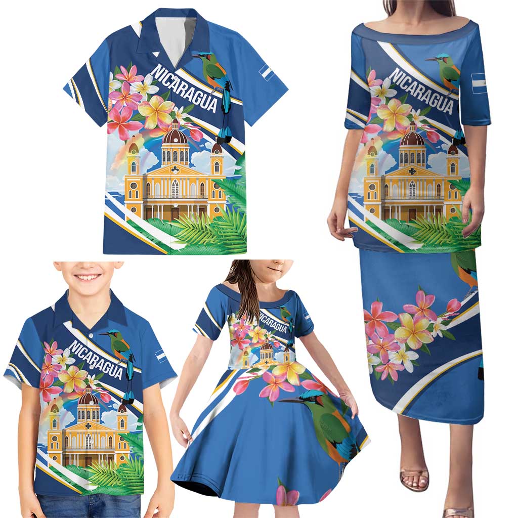 Nicaragua Granada Personalized Family Matching Puletasi and Hawaiian Shirt Viva Nica - Wonder Print Shop