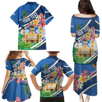 Nicaragua Granada Personalized Family Matching Puletasi and Hawaiian Shirt Viva Nica - Wonder Print Shop