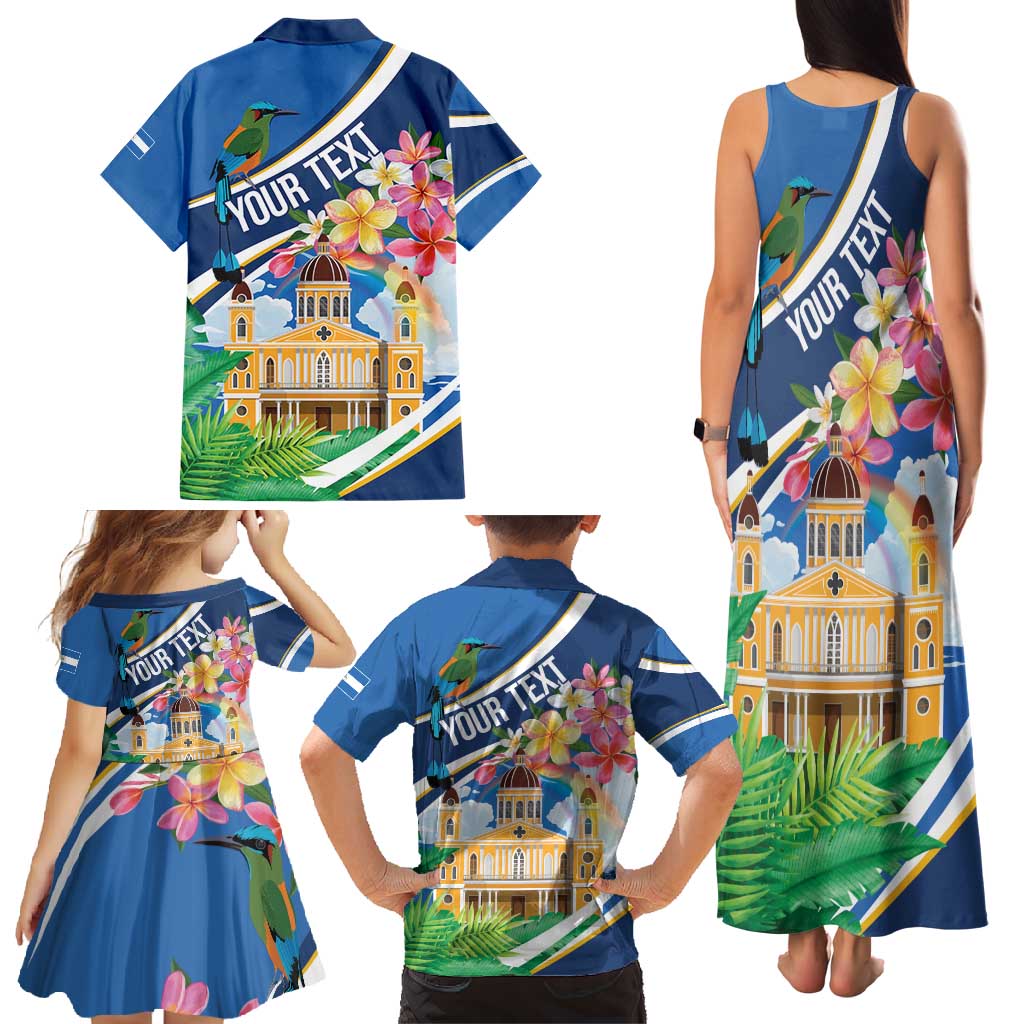 Nicaragua Granada Personalized Family Matching Tank Maxi Dress and Hawaiian Shirt Viva Nica - Wonder Print Shop