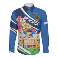 Nicaragua Granada Personalized Long Sleeve Button Shirt Viva Nica - Wonder Print Shop